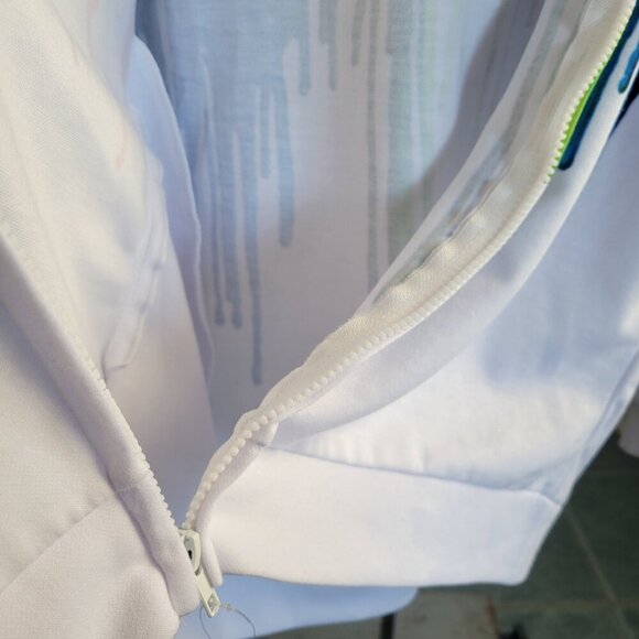 NWT - Rainbow Print on White Cotton Unisex Hoodie – Size Large - Picture 12 of 14